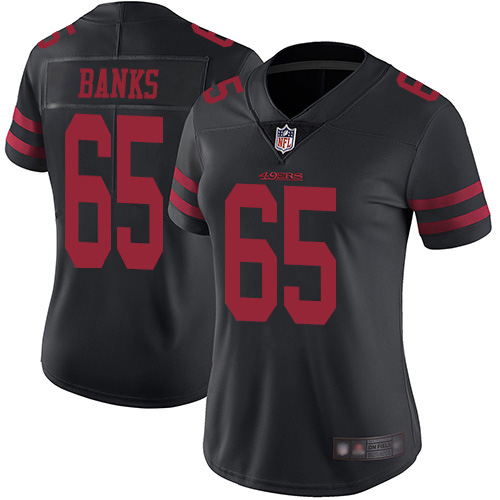 Nike 49ers #65 Aaron Banks Black Alternate Women's Stitched NFL Vapor Untouchable Limited Jersey