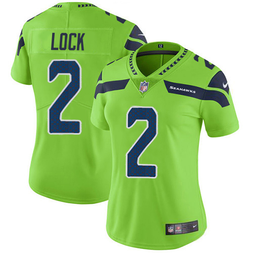 Nike Seahawks #2 Drew Lock Green Women's Stitched NFL Limited Rush Jersey