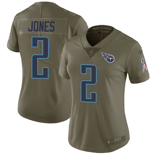 Nike Titans #2 Julio Jones Olive Women's Stitched NFL Limited 2017 Salute To Service Jersey