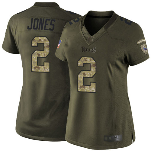 Nike Titans #2 Julio Jones Green Women's Stitched NFL Limited 2015 Salute to Service Jersey