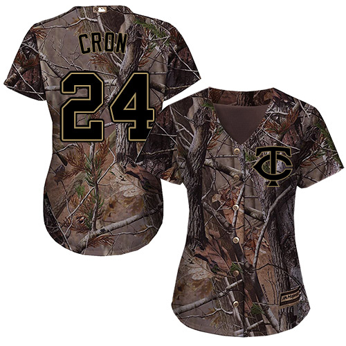 Twins #24 C.J. Cron Camo Realtree Collection Cool Base Women's Stitched MLB Jersey