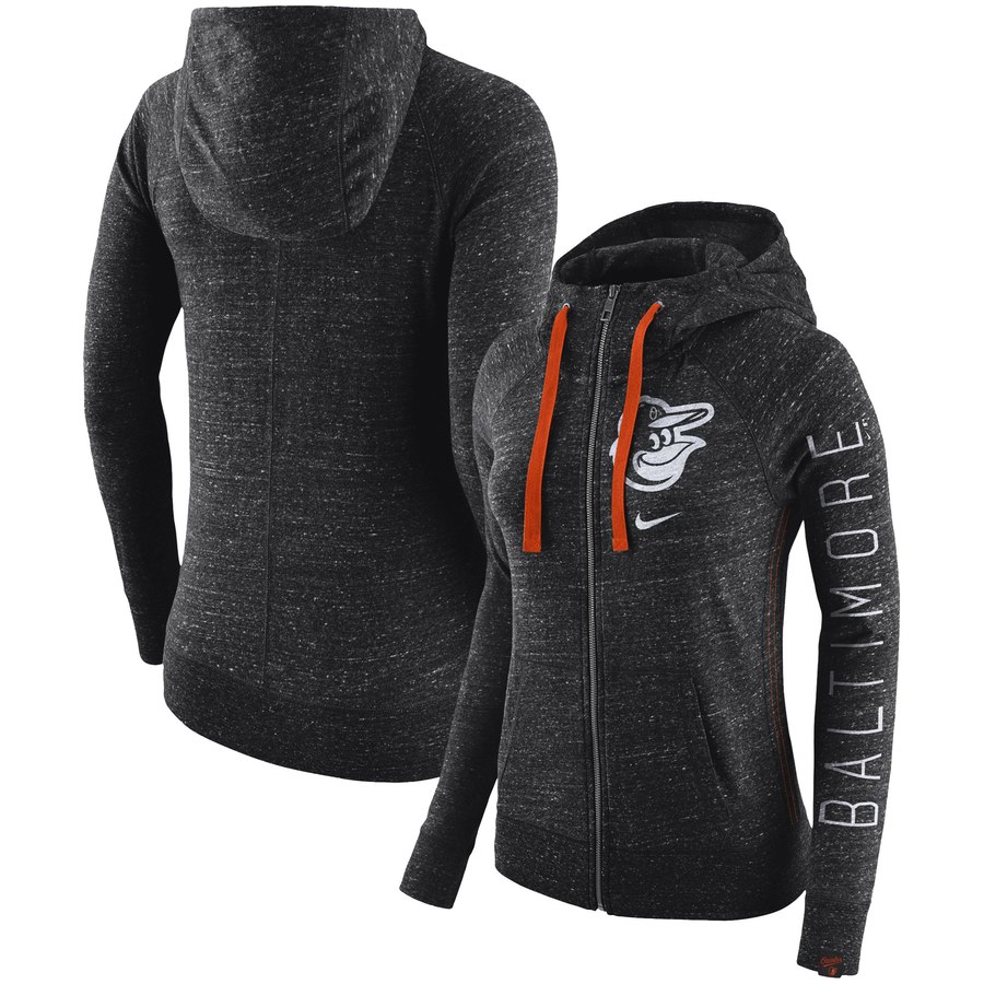 Baltimore Orioles Nike Women's Vintage Full-Zip Hoodie Black