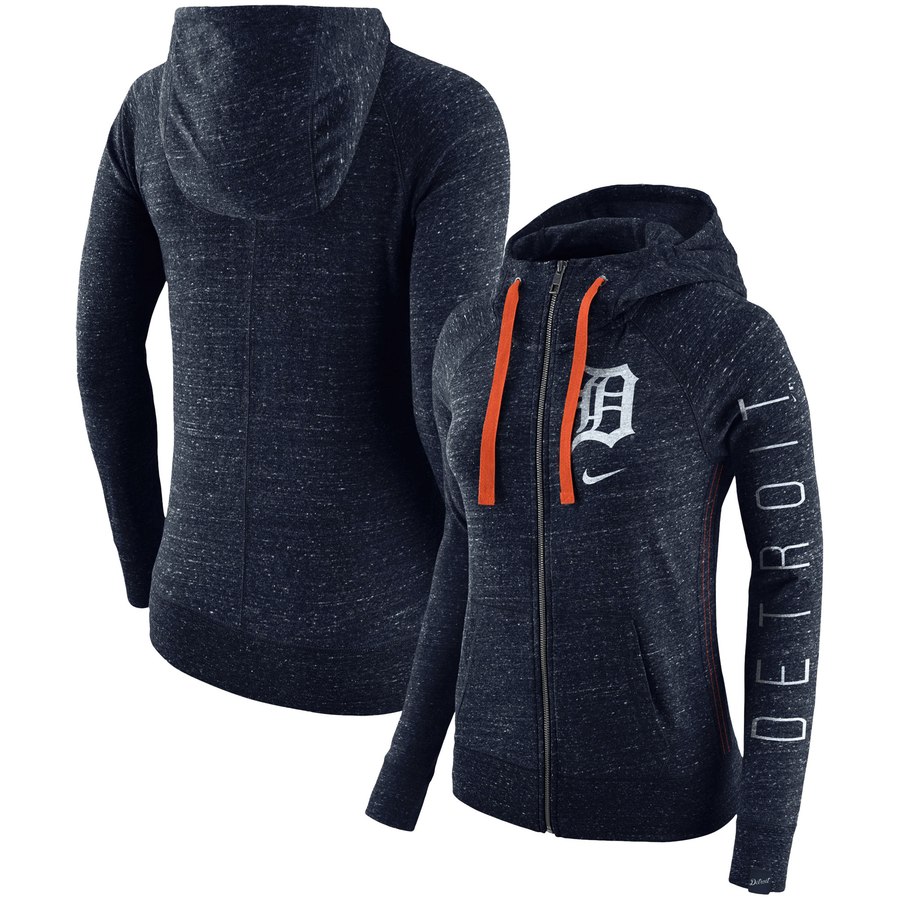 Detroit Tigers Nike Women's Vintage Full-Zip Hoodie Navy