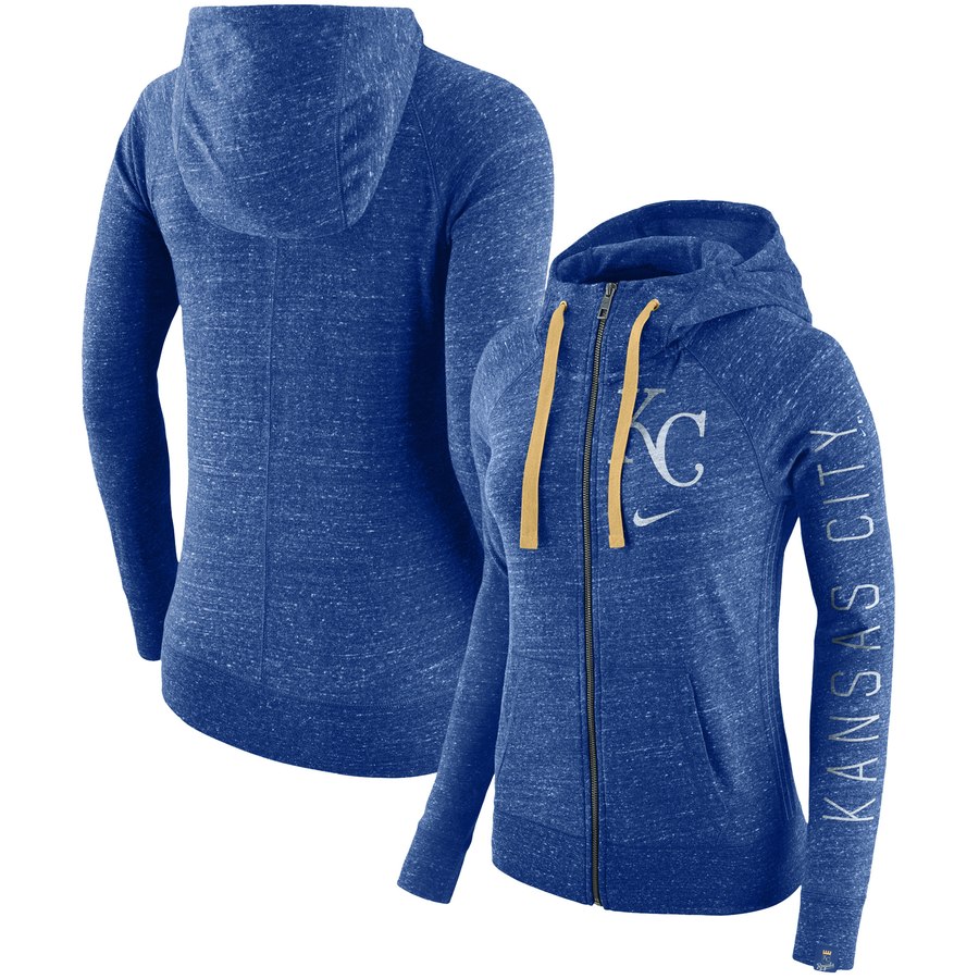 Kansas City Royals Nike Women's Vintage Full-Zip Hoodie Royal