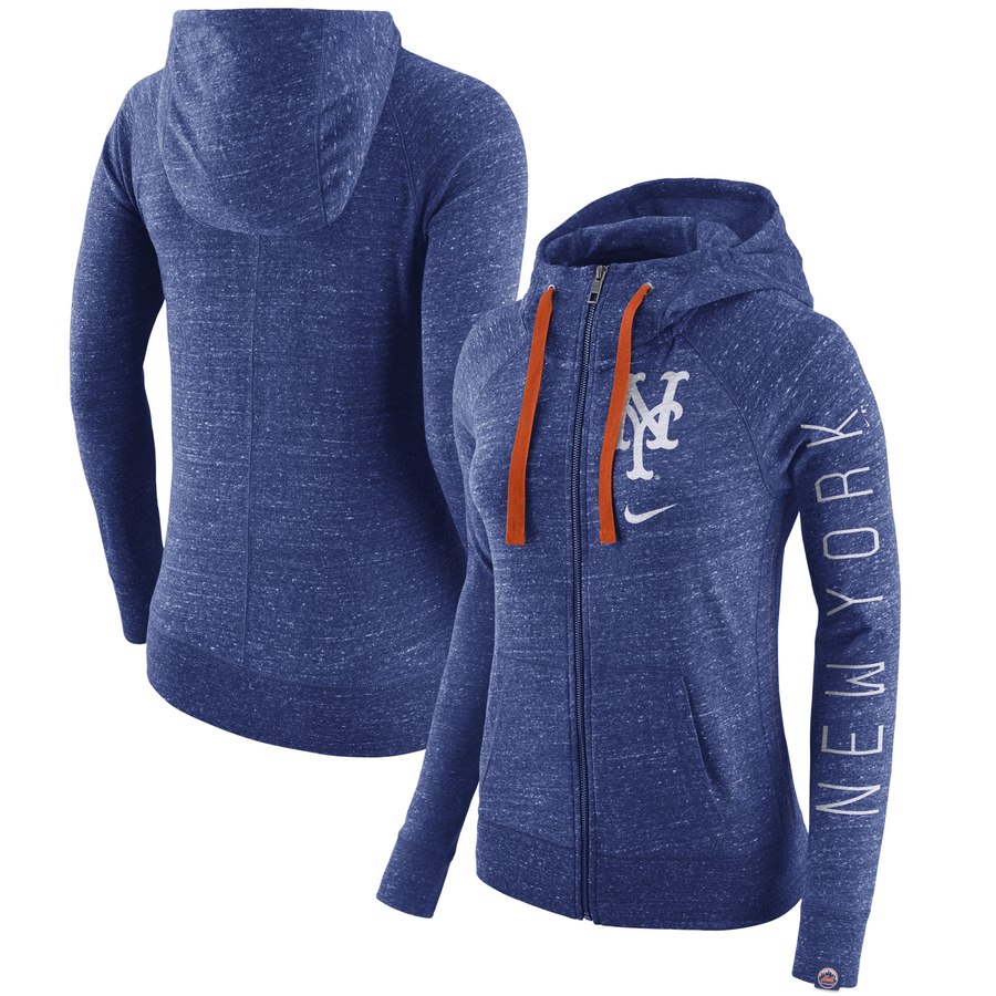 New York Mets Nike Women's Vintage Full-Zip Hoodie Heather Royal