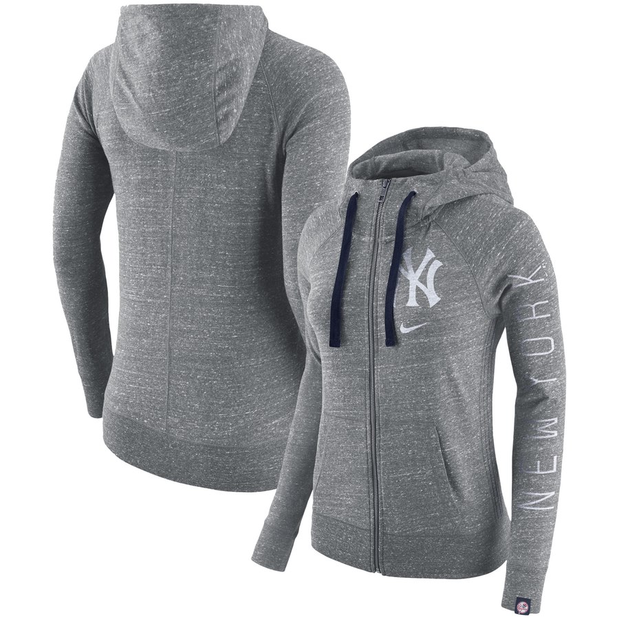 New York Yankees Nike Women's Vintage Full-Zip Hoodie Gray