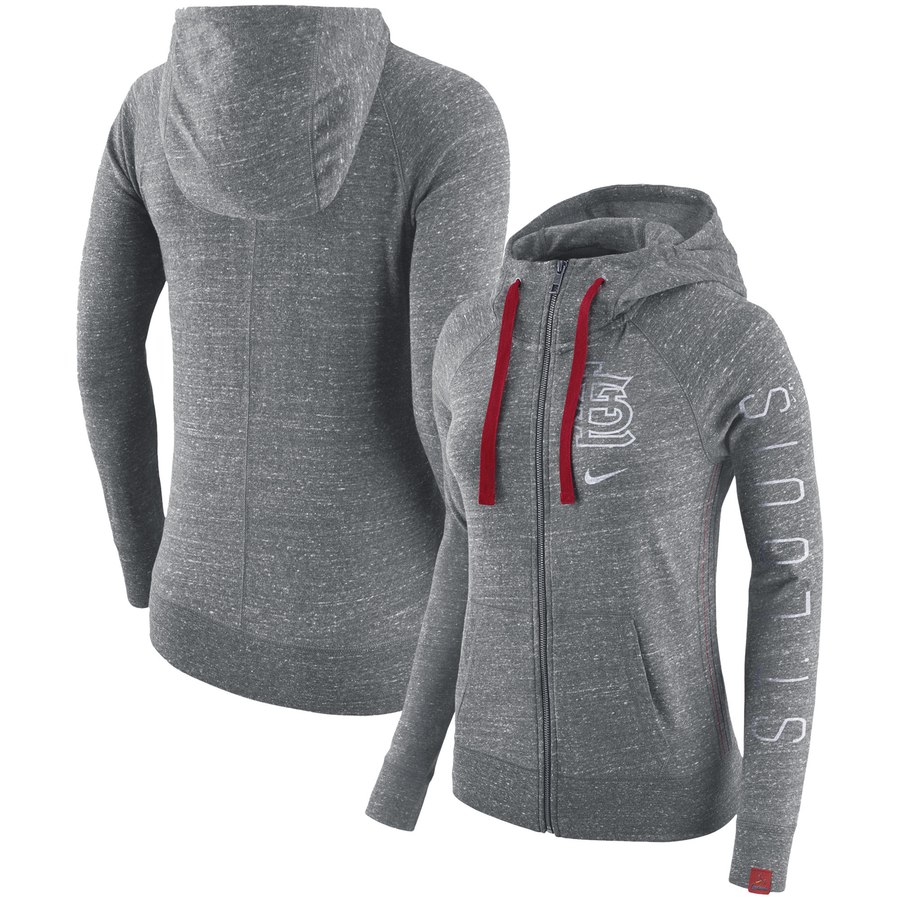 St. Louis Cardinals Nike Women's Vintage Full-Zip Hoodie Gray