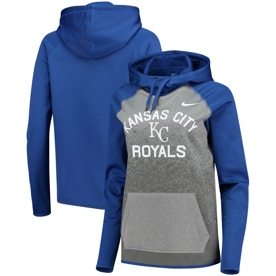 Kansas City Royals Nike Women's All-Time Therma Performance Pullover Hoodie Dark Gray