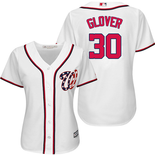 Nationals #30 Koda Glover White Home Women's Stitched MLB Jersey