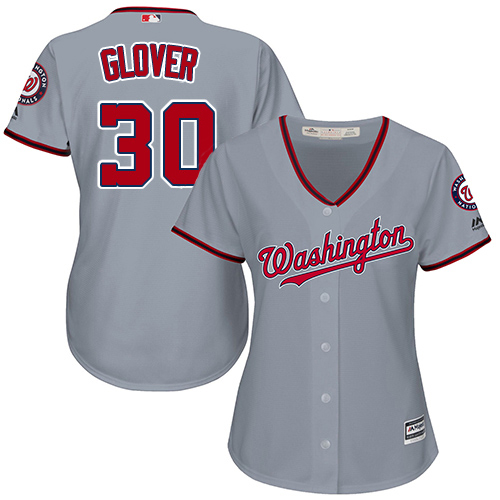 Nationals #30 Koda Glover Grey Road Women's Stitched MLB Jersey