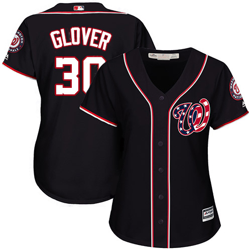 Nationals #30 Koda Glover Navy Blue Alternate Women's Stitched MLB Jersey