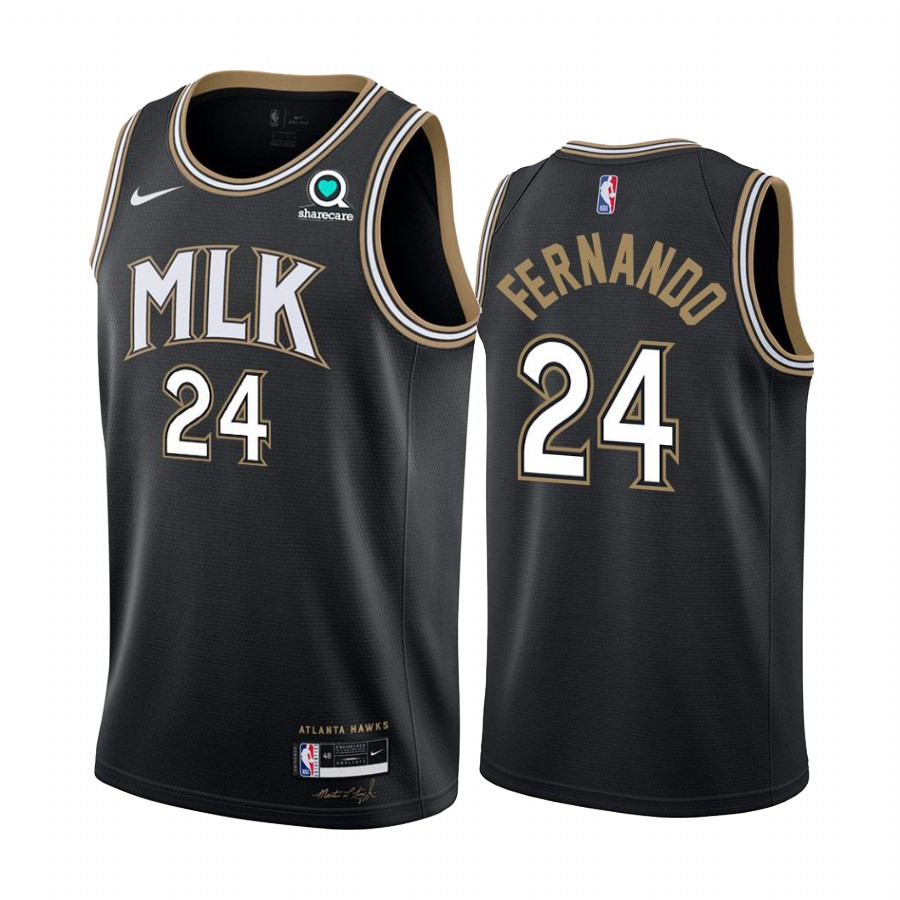 Nike Hawks #24 Bruno Fernando Black Women's NBA Swingman 2020-21 City Edition Jersey