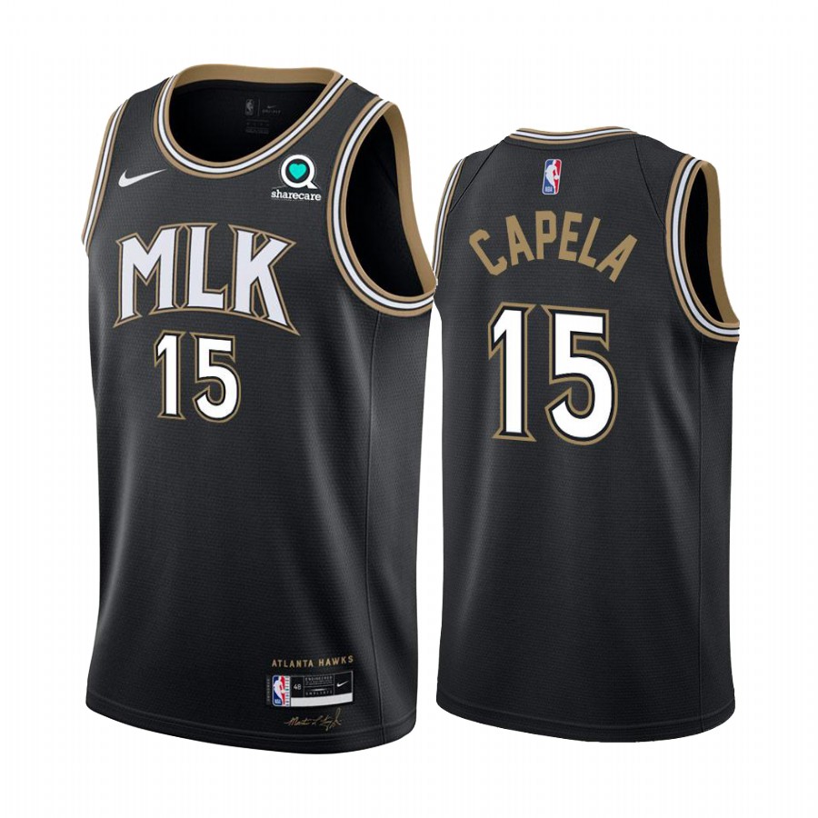 Nike Hawks #15 Clint Capela Black Women's NBA Swingman 2020-21 City Edition Jersey