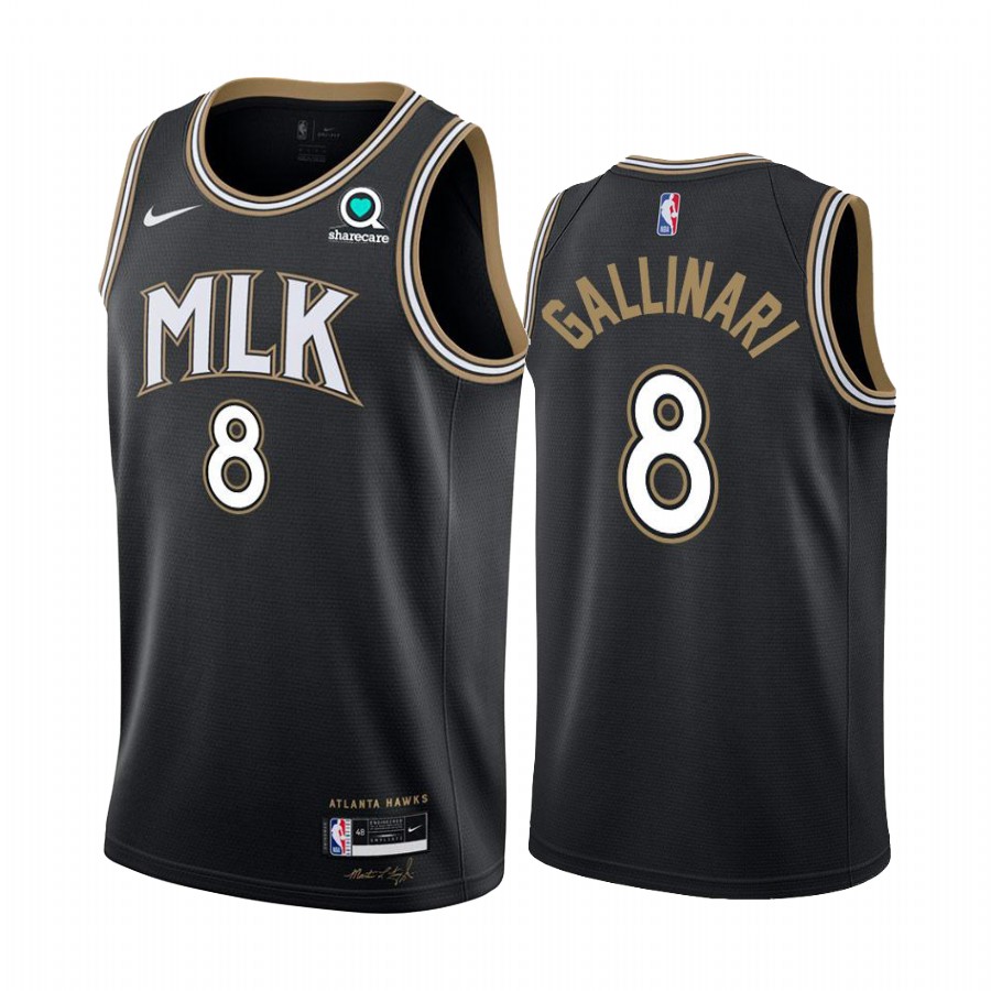 Nike Hawks #8 Danilo Gallinari Black Women's NBA Swingman 2020-21 City Edition Jersey