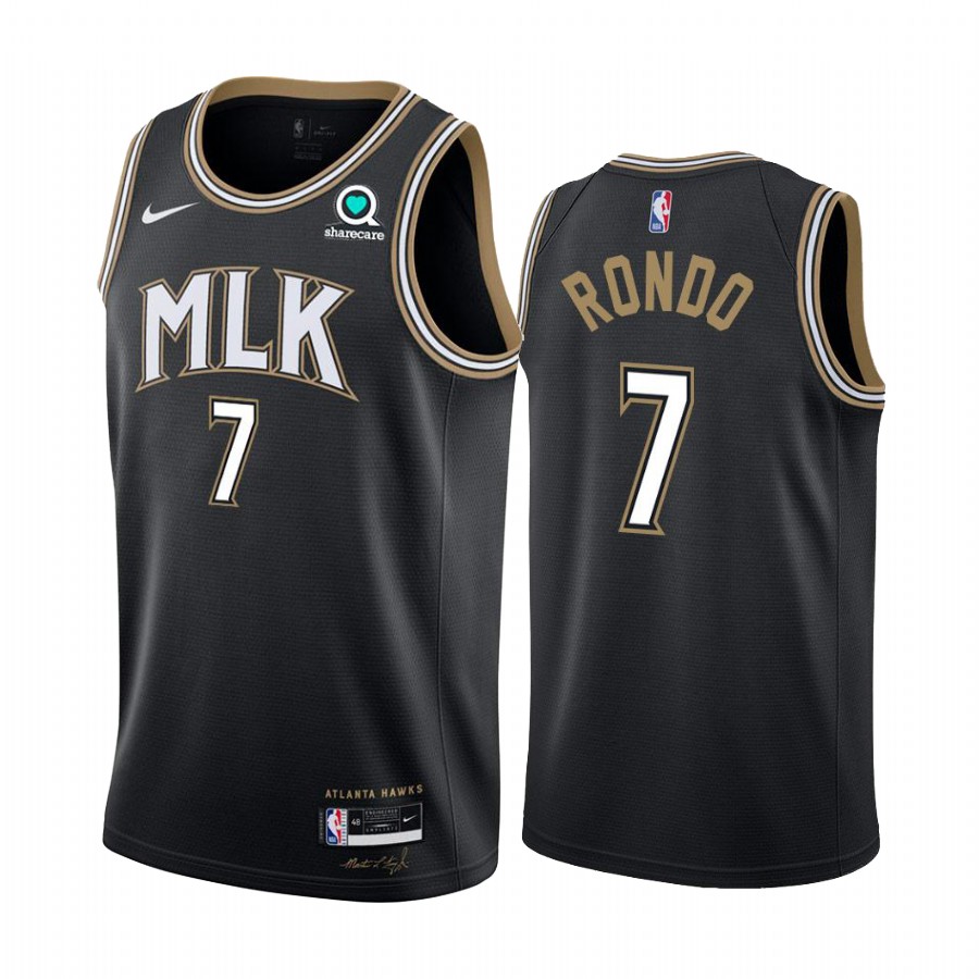 Nike Hawks #7 Rajon Rondo Black Women's NBA Swingman 2020-21 City Edition Jersey