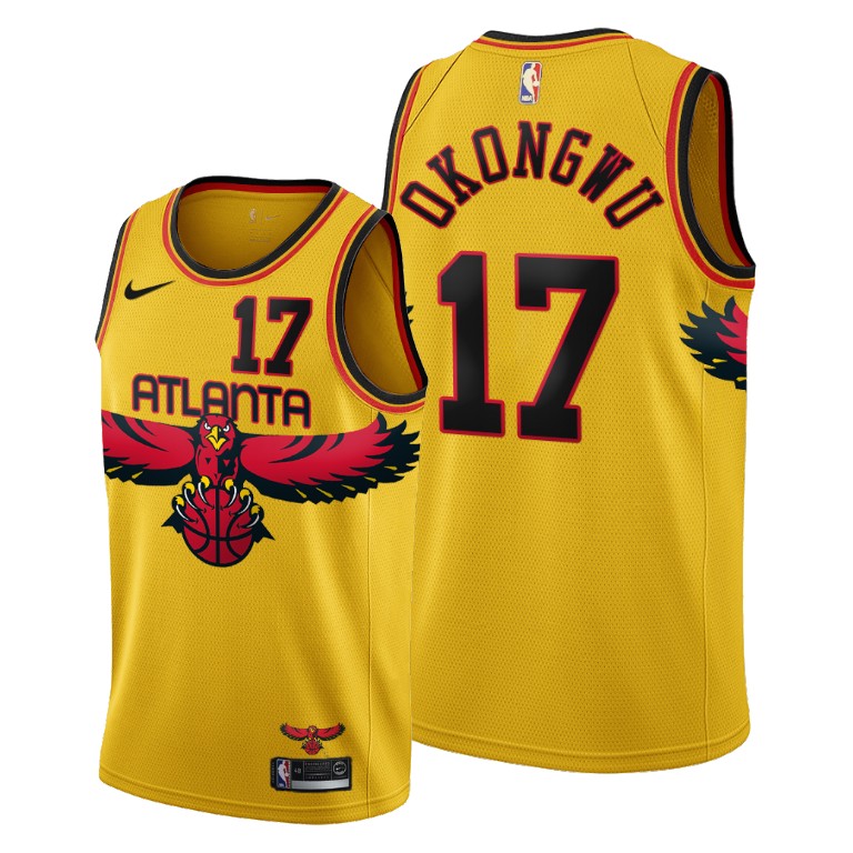 Atlanta Hawks #17 Onyeka Okongwu Women's 2021-22 City Edition Gold NBA Jersey