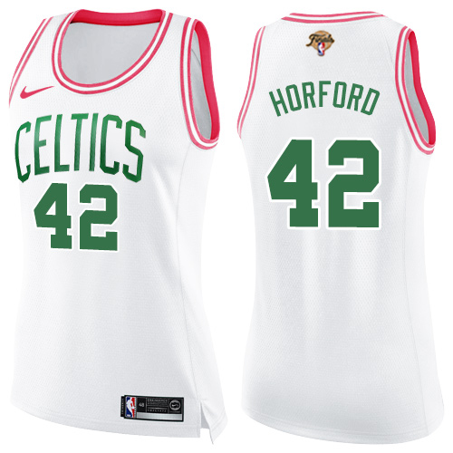 Nike Celtics #42 Al Horford White/Pink Women's 2022 NBA Finals Swingman Fashion Jersey