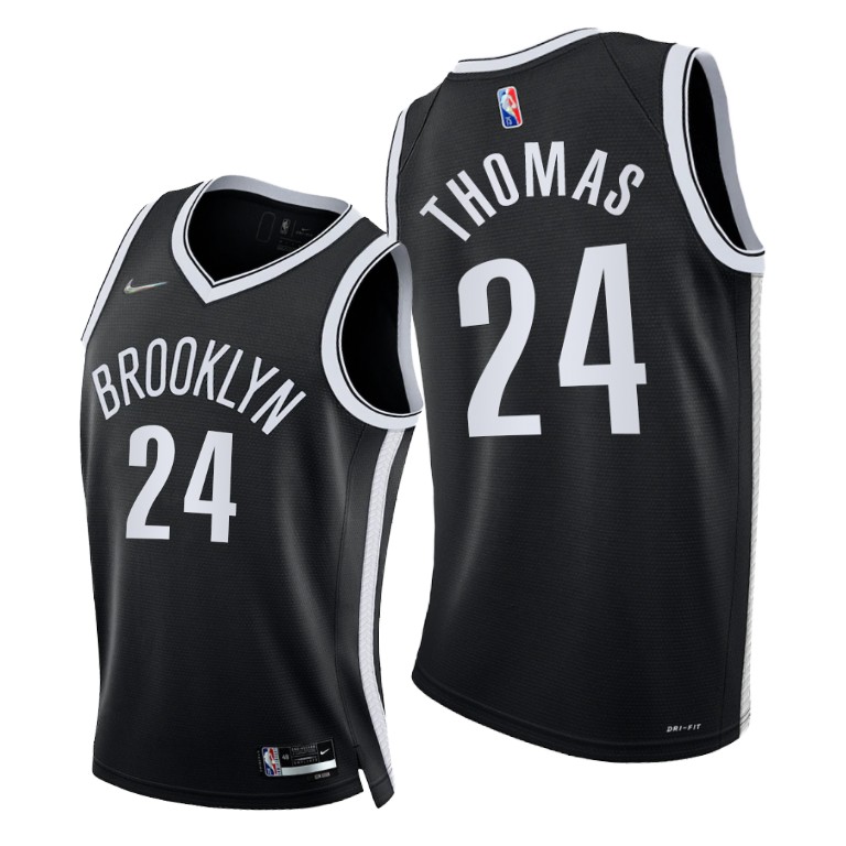 Nike Nets #24 Cameron Thomas Women's 2021-22 75th Diamond Anniversary NBA Jersey Black