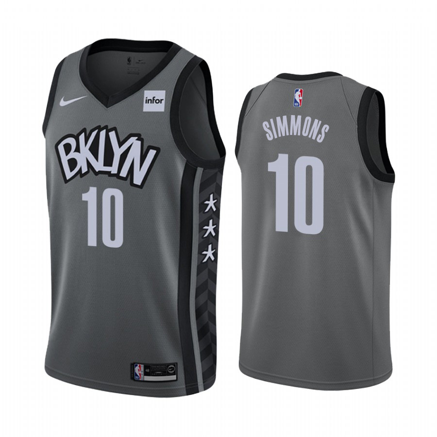 Nike Nets #10 Ben Simmons Gray Women's NBA Swingman Statement Edition Jersey