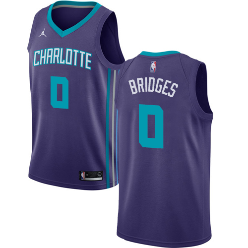 Nike Hornets #0 Miles Bridges Purple Women's NBA Jordan Swingman Statement Edition Jersey