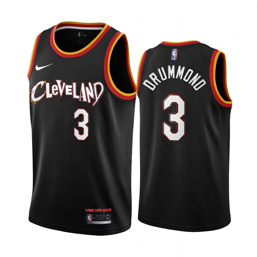 Nike Cavaliers #3 Andre Drummond Black Women's NBA Swingman 2020-21 City Edition Jersey