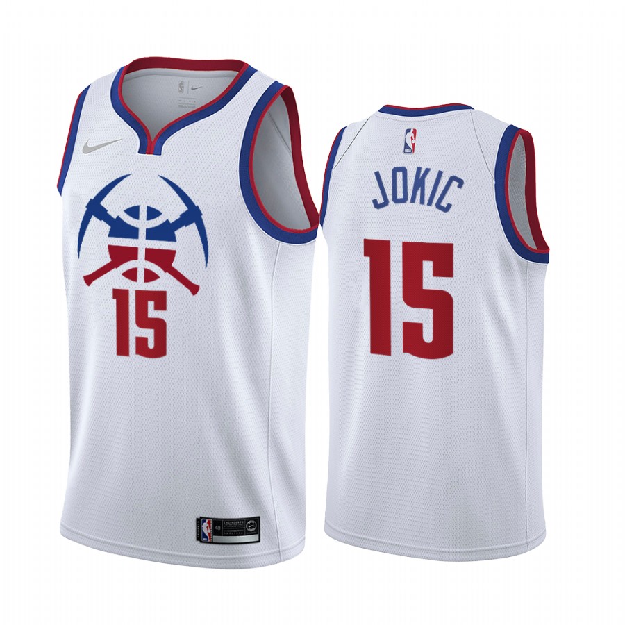 Denver Nuggets #15 Nikola Jokic White Women's NBA Swingman 2020-21 Earned Edition Jersey