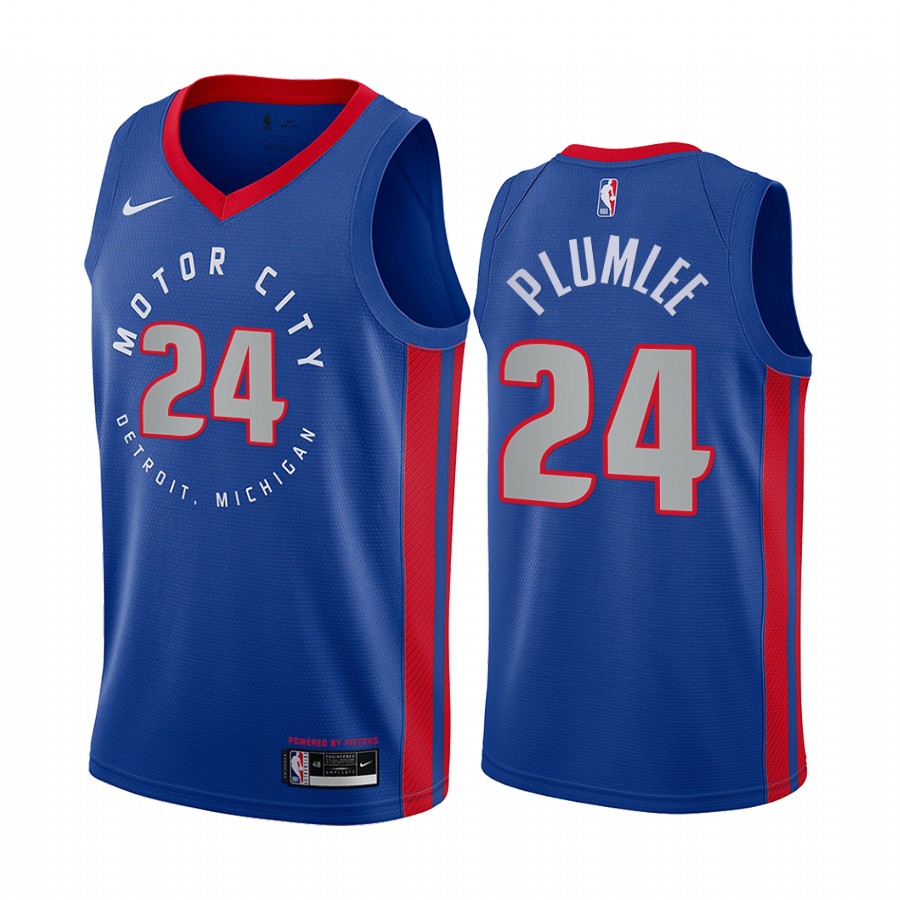 Nike Pistons #24 Mason Plumlee Blue Women's NBA Swingman 2020-21 City Edition Jersey