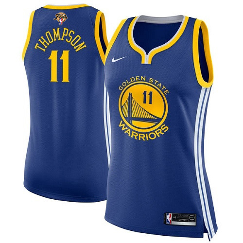 Nike Warriors #11 Klay Thompson Blue Women's 2022 NBA Finals Swingman Icon Edition Jersey