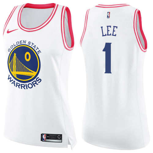 Nike Warriors #1 Damion Lee White/Pink Women's NBA Swingman Fashion Jersey