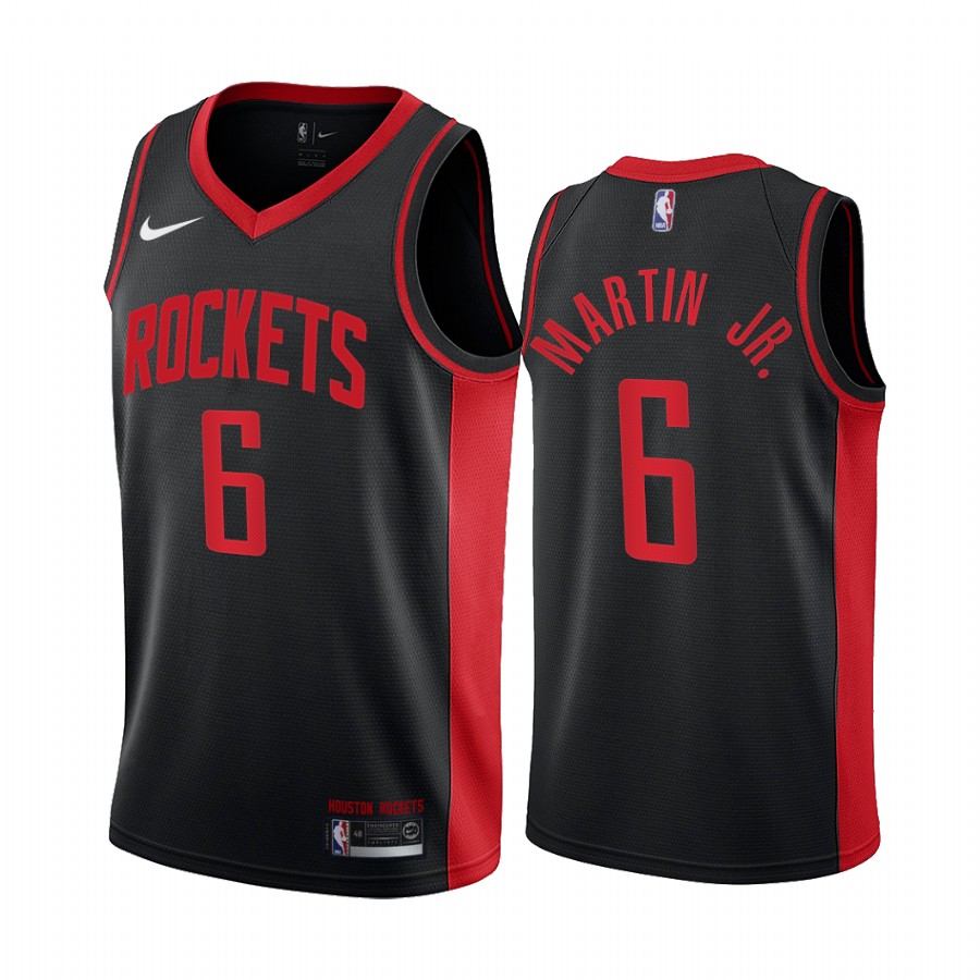 Houston Rockets #6 Kenyon Martin Jr. Black Women's NBA Swingman 2020-21 Earned Edition Jersey