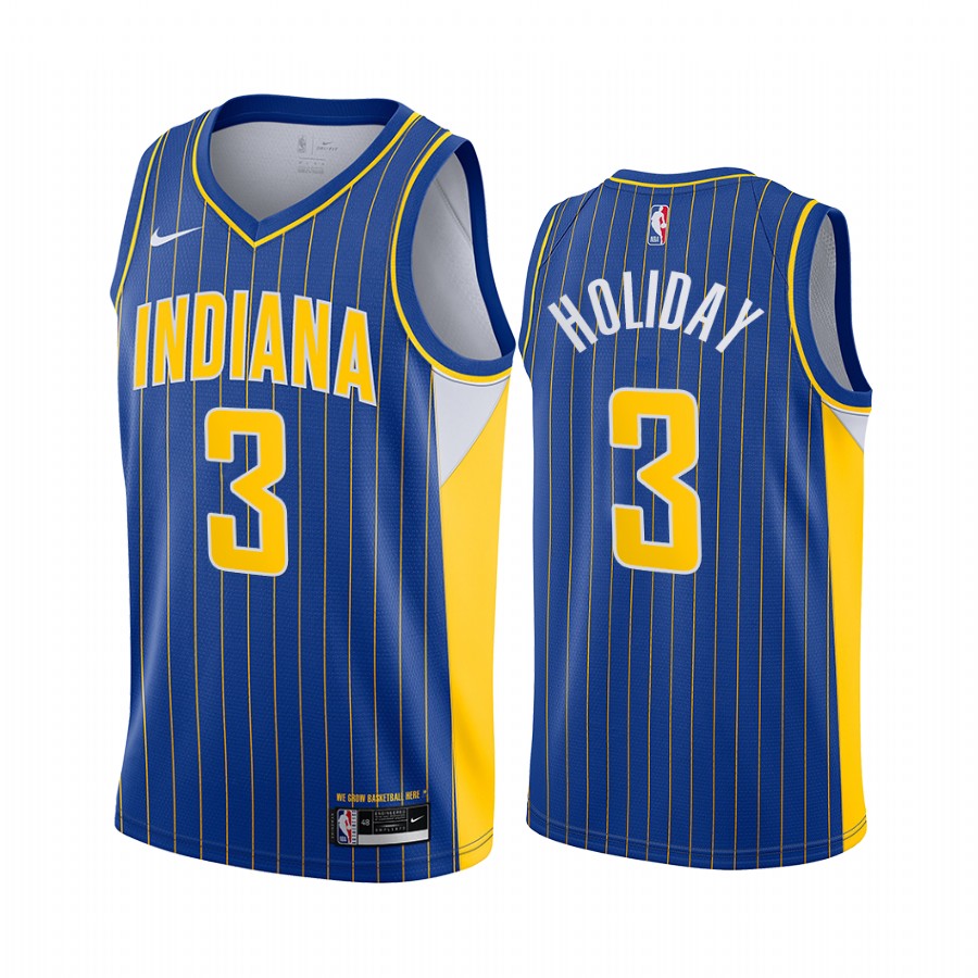 Nike Pacers #3 Aaron Holiday Blue Women's NBA Swingman 2020-21 City Edition Jersey