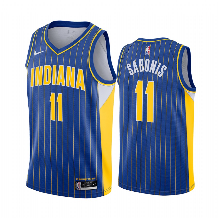 Nike Pacers #11 Domantas Sabonis Blue Women's NBA Swingman 2020-21 City Edition Jersey