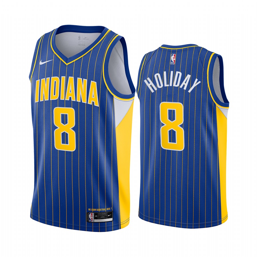 Nike Pacers #8 Justin Holiday Blue Women's NBA Swingman 2020-21 City Edition Jersey