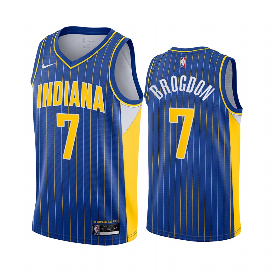 Nike Pacers #7 Malcolm Brogdon Blue Women's NBA Swingman 2020-21 City Edition Jersey