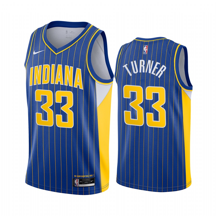 Nike Pacers #33 Myles Turner Blue Women's NBA Swingman 2020-21 City Edition Jersey