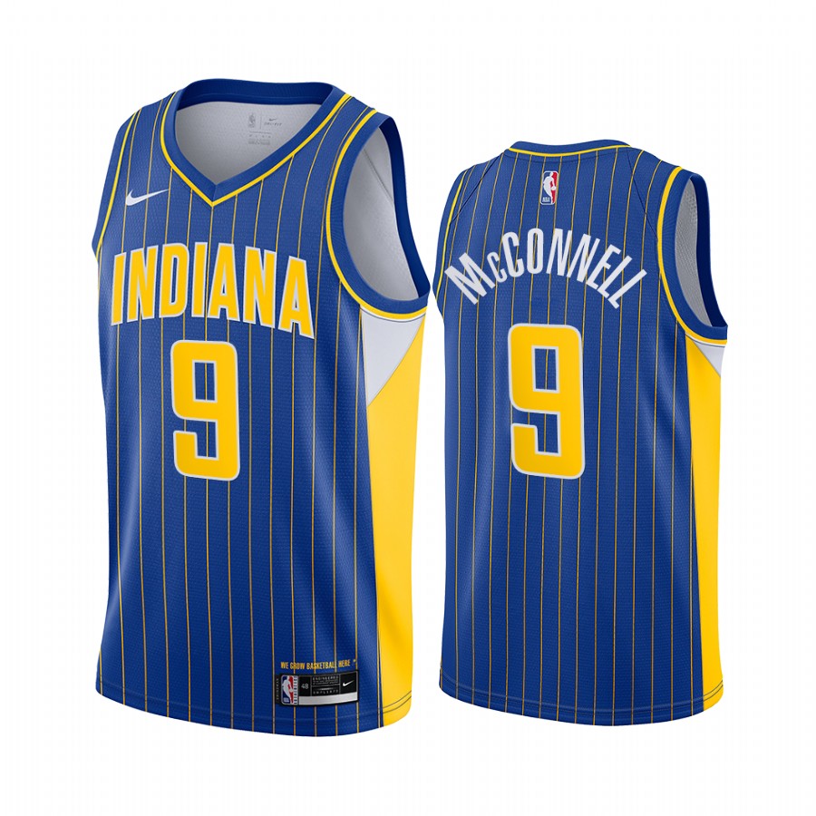 Nike Pacers #9 T.J. McConnell Blue Women's NBA Swingman 2020-21 City Edition Jersey