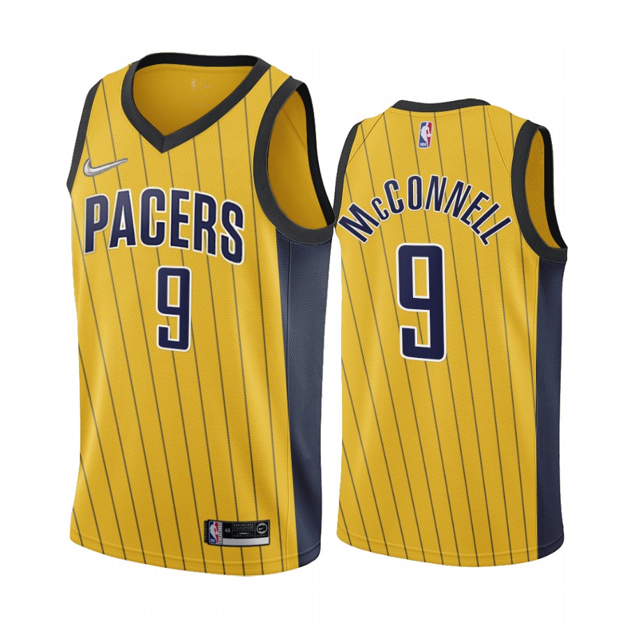 Indiana Pacers #9 T.J. McConnell Gold Women's NBA Swingman 2020-21 Earned Edition Jersey