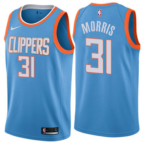 Nike Clippers #31 Marcus Morris Blue Women's NBA Swingman City Edition Jersey