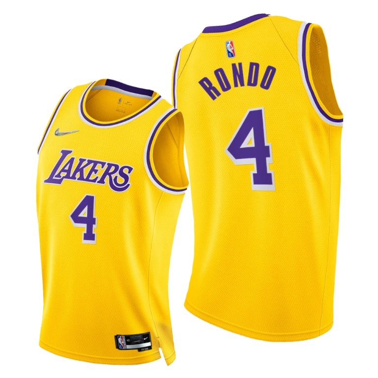 Nike Lakers #4 Rajon Rondo Women's 2021-22 75th Diamond Anniversary NBA Jersey Gold