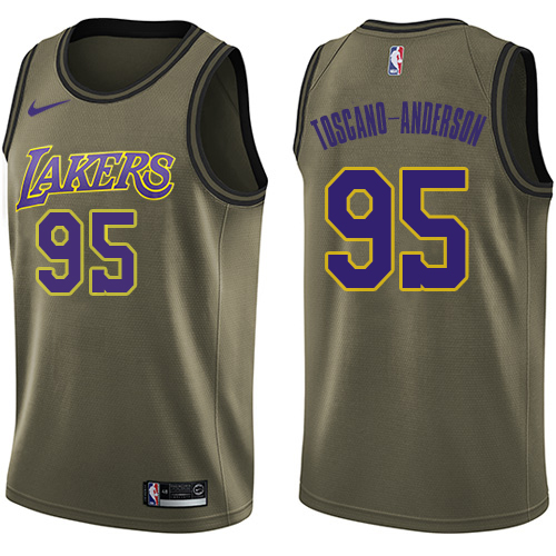 Nike Lakers #95 Juan Toscano-Anderson Green Women's Salute to Service NBA Swingman Jersey