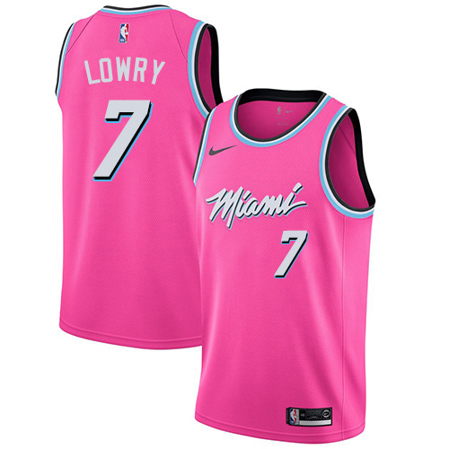 Nike Heat #7 Kyle Lowry Women's Pink NBA Swingman Earned Edition Jersey