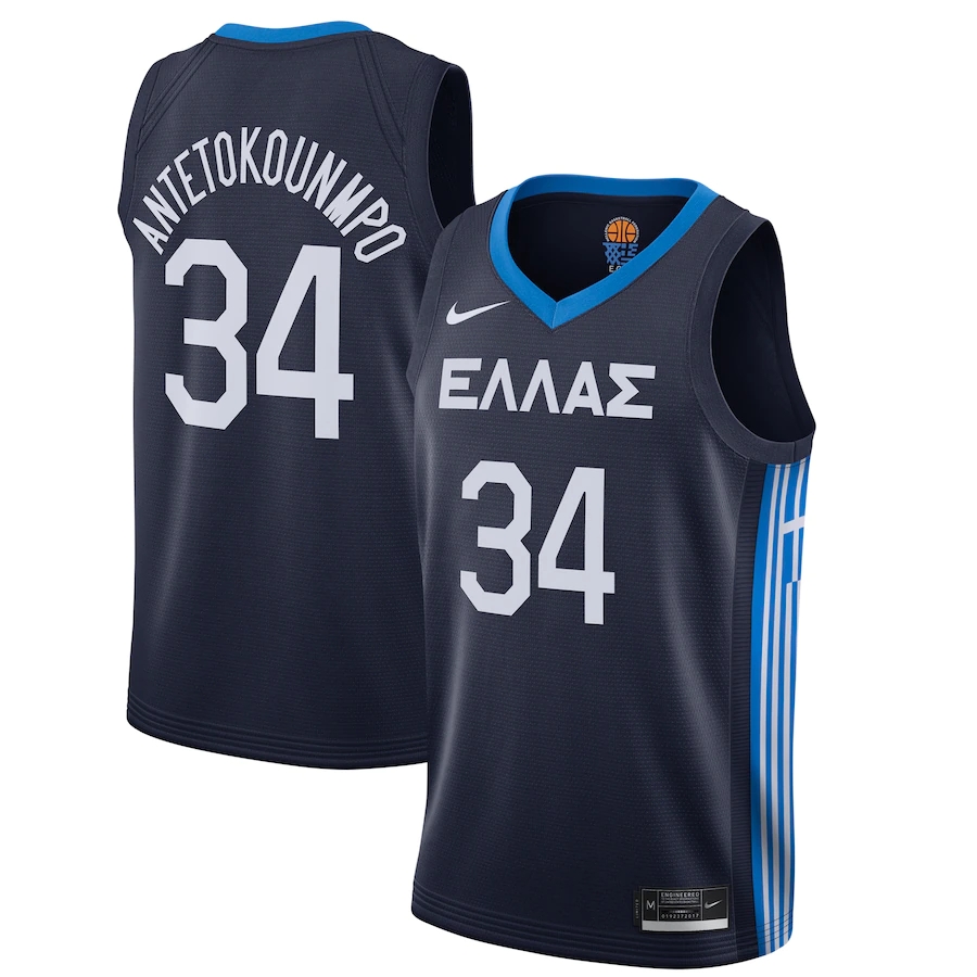 Women's Greece Basketball Giannis Antetokounmpo Nike Navy Limited Swingman Jersey