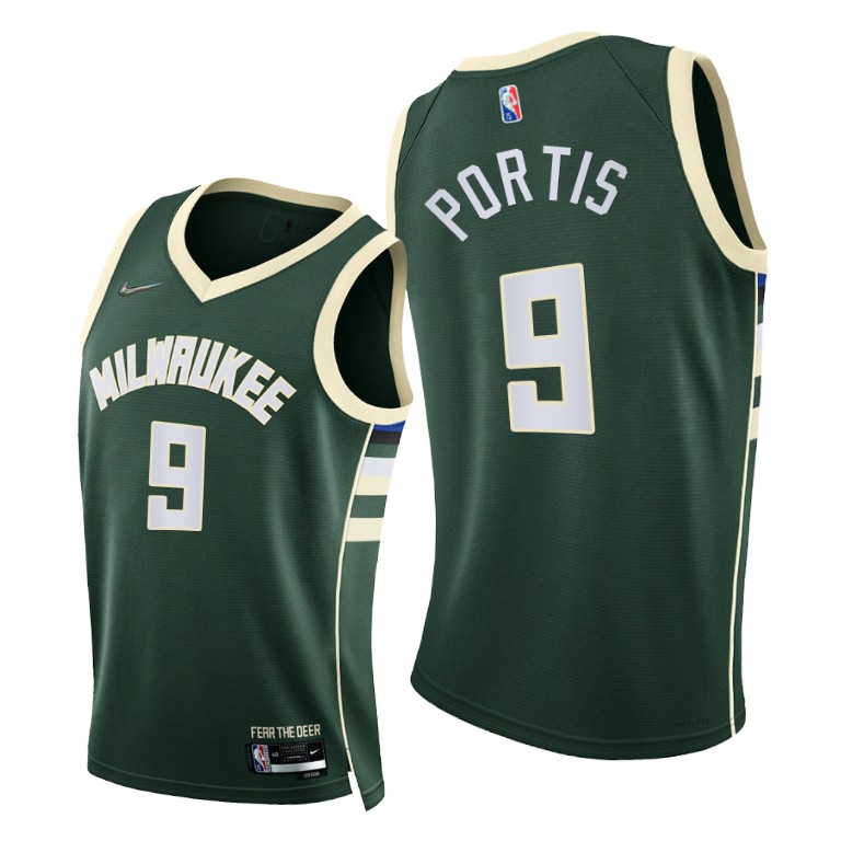 Nike Bucks #9 Bobby Portis Women's 2021-22 75th Diamond Anniversary NBA Jersey Green