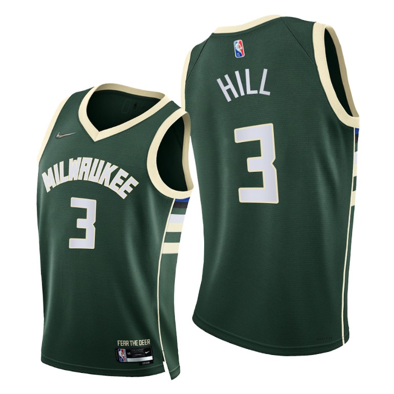 Nike Bucks #3 George Hill Women's 2021-22 75th Diamond Anniversary NBA Jersey Green