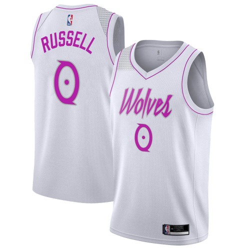 Nike Timberwolves #0 D'Angelo Russell White Women's NBA Swingman Earned Edition Jersey