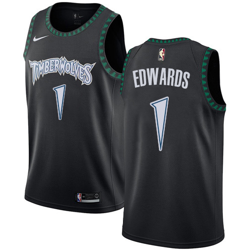 Nike Timberwolves #1 Anthony Edwards Black Women's NBA Swingman Hardwood Classics Jersey