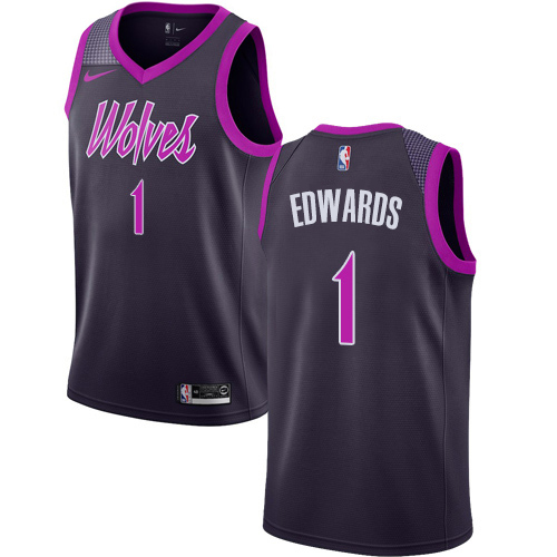 Nike Timberwolves #1 Anthony Edwards Purple Women's NBA Swingman City Edition 2018/19 Jersey