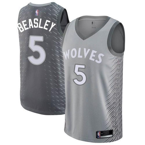 Nike Timberwolves #5 Malik Beasley Silver Women's NBA Swingman City Edition Jersey