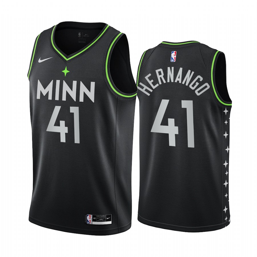 Nike Timberwolves #41 Juancho Hernangomez Black Women's NBA Swingman 2020-21 City Edition Jersey