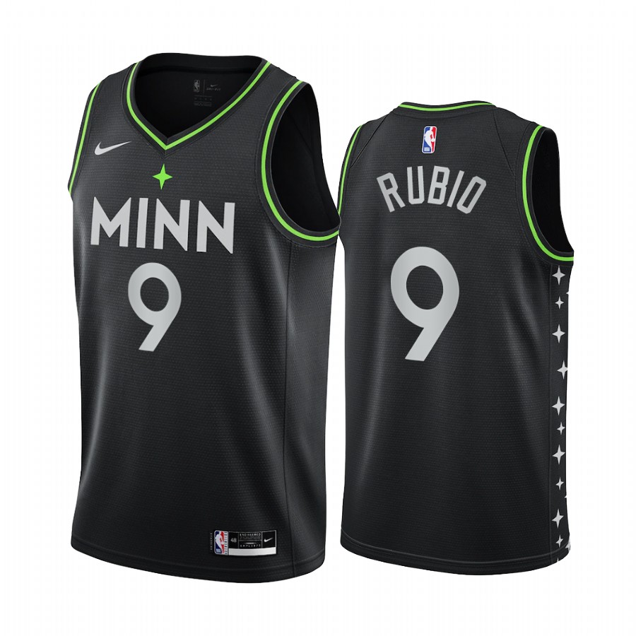 Nike Timberwolves #9 Ricky Rubio Black Women's NBA Swingman 2020-21 City Edition Jersey